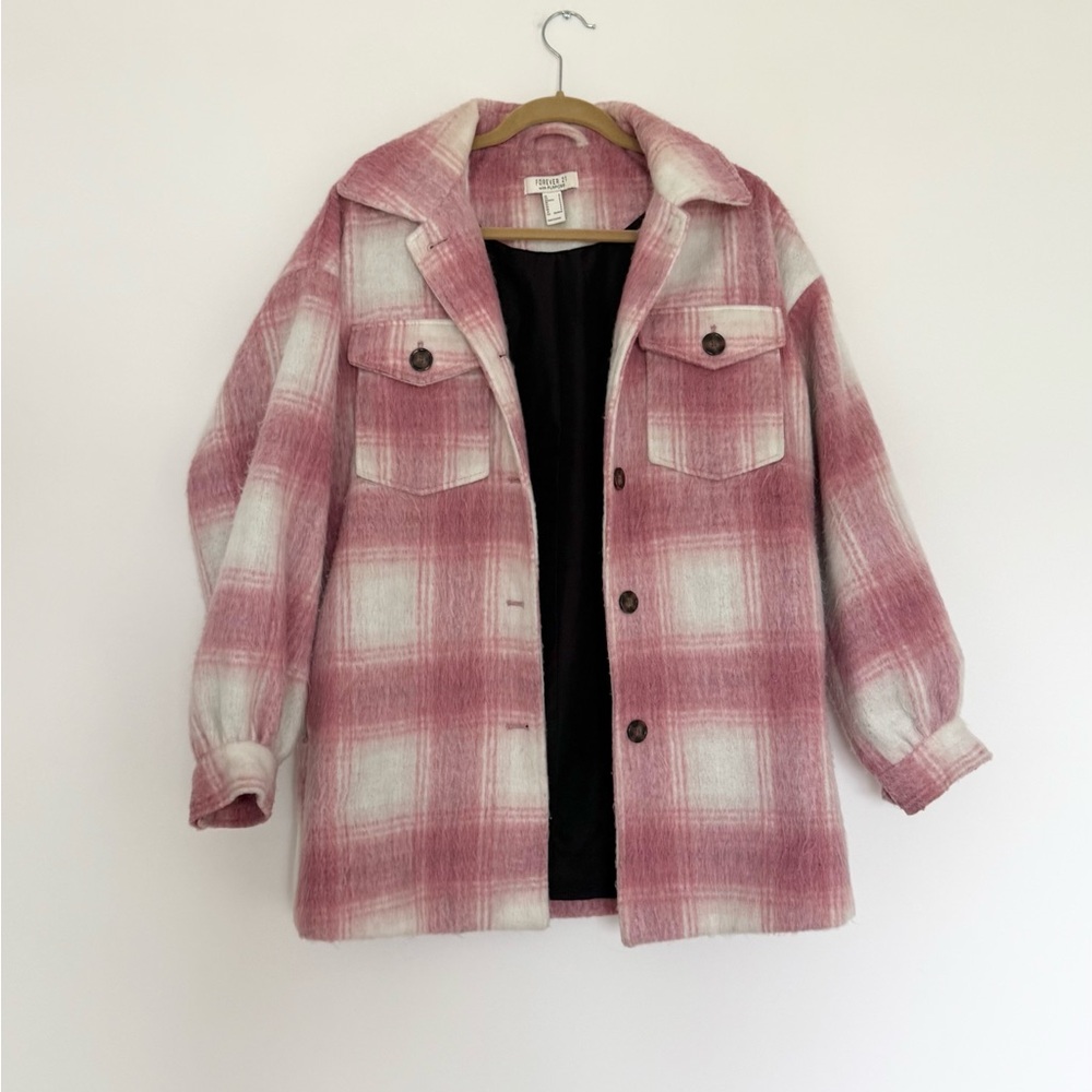 Forever 21 Pink and White Utility Jacket